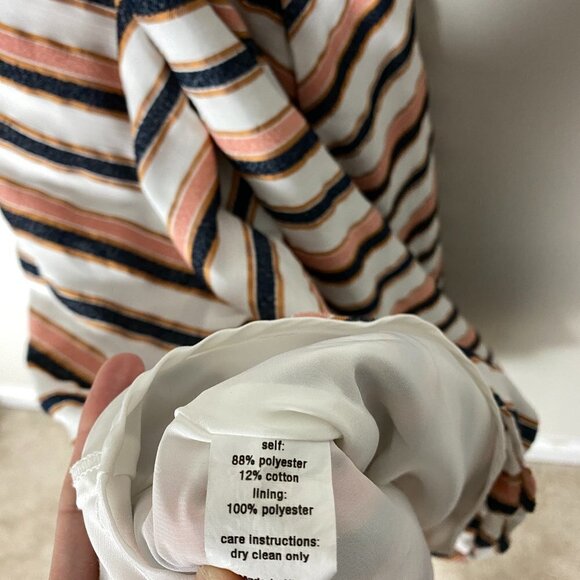 Hutch Tiffany Dress Striped Fit Flare Button Nautical Cross Back Beach Pink - Picture 7 of 8